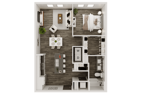 a1 floor plan  1 bedroom with 2 baths  129
